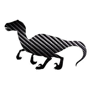 4 Pack Dinosaur Sticker Black Carbon Fiber Vinyl Decal Logo Laptop Window